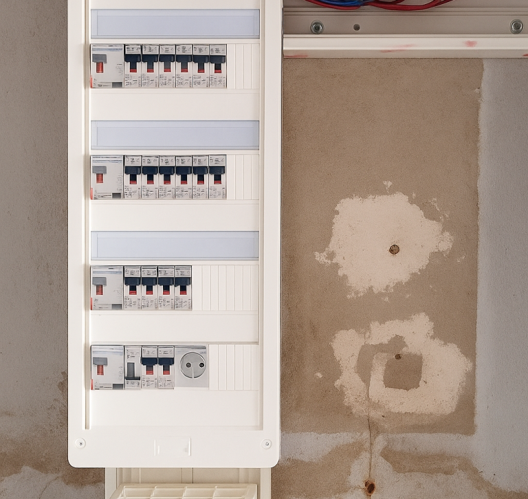 Tableau électrique rénové Rénovation d'un tableau électrique avec mise aux normes NFC 15-100 dans le Loiret – FP Rénovation 45